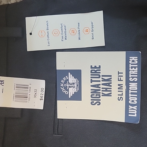 NEW Dockers Signature Khaki Slim Fit Pants Comfort Waistband 30x32 Charcoal BD1 - Picture 6 of 7